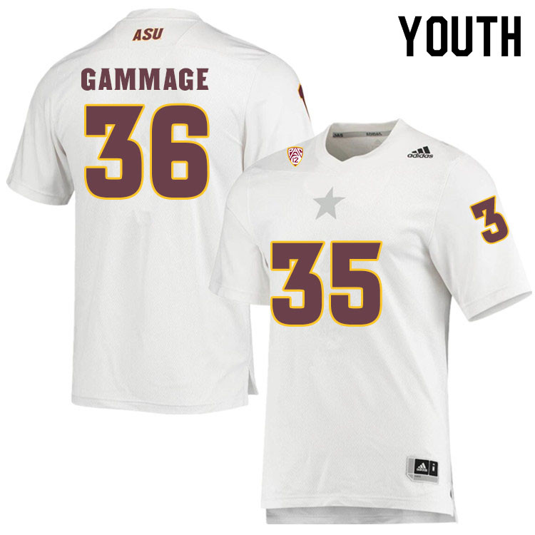 Youth #36 Alijah GammageArizona State Sun Devils College Football Jerseys Sale-White